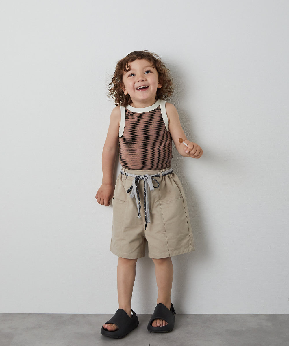 ドローストリング付きセンターシームショートパンツ