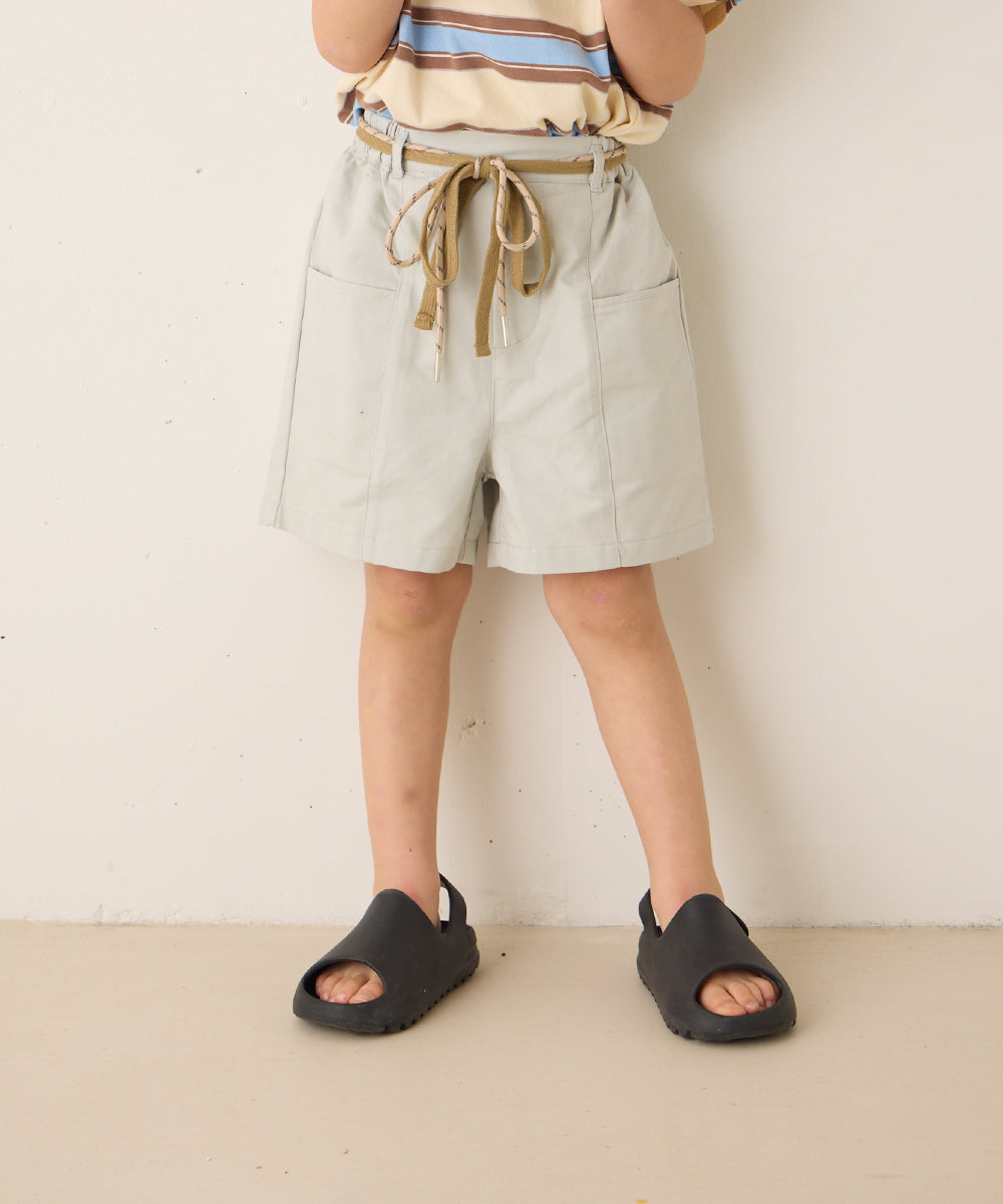 ドローストリング付きセンターシームショートパンツ