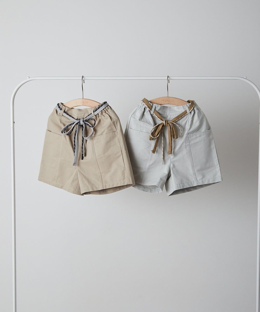 ドローストリング付きセンターシームショートパンツ
