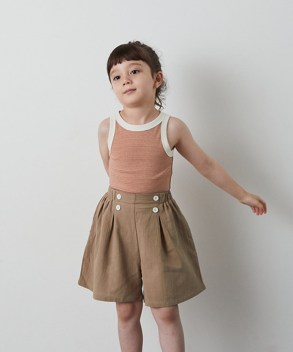 配色ボタンマリンショートパンツ