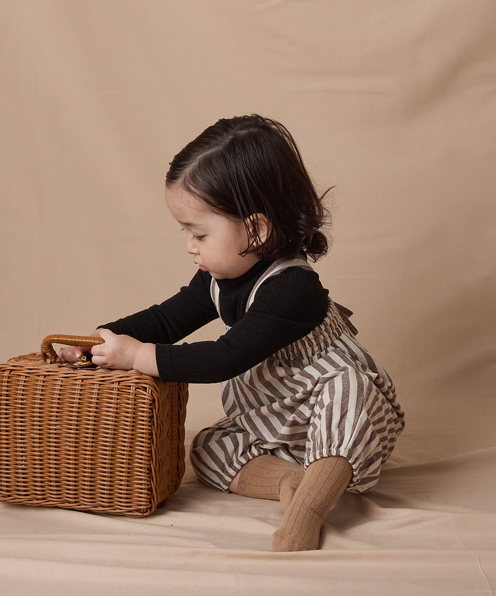 ストライプシャーリングベビーサロペット