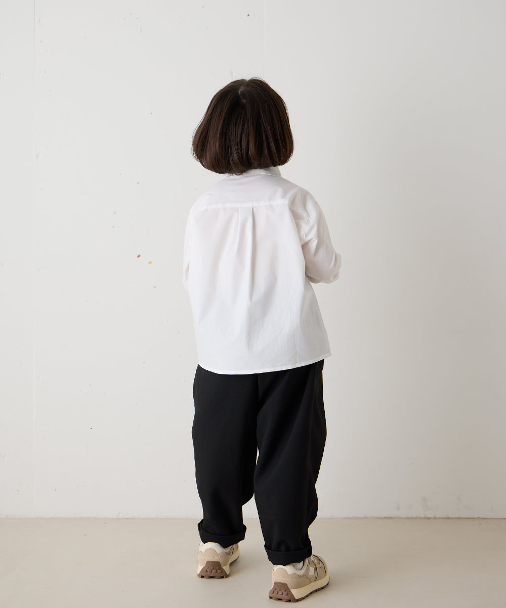 ノーアイロンラウンドカラー比翼シャツ(ボタン取り外し対応)