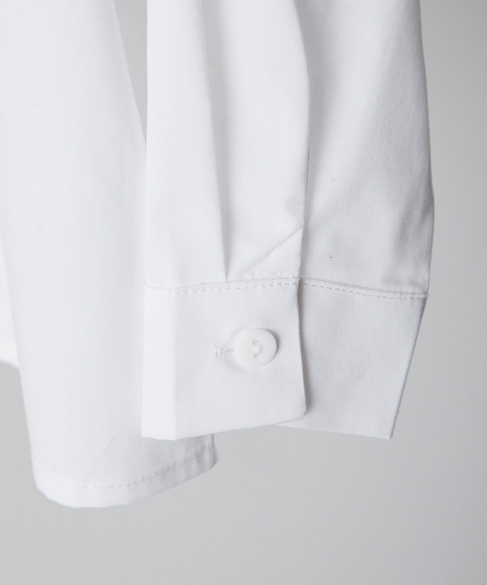 ノーアイロンラウンドカラー比翼シャツ(ボタン取り外し対応)