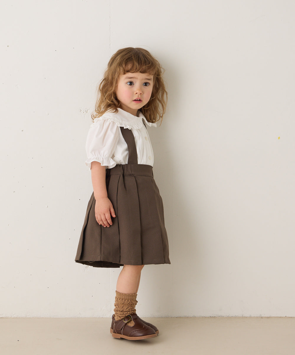 サスペンダープリーツスカート