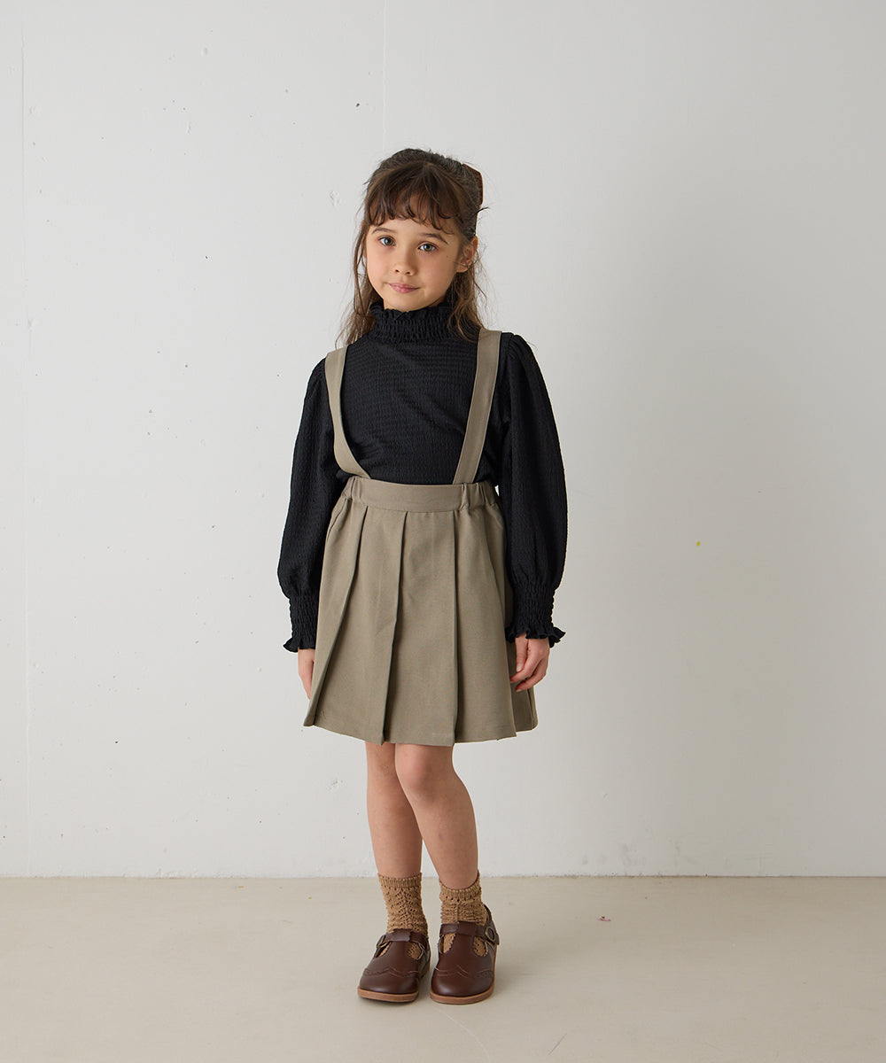 サスペンダープリーツスカート