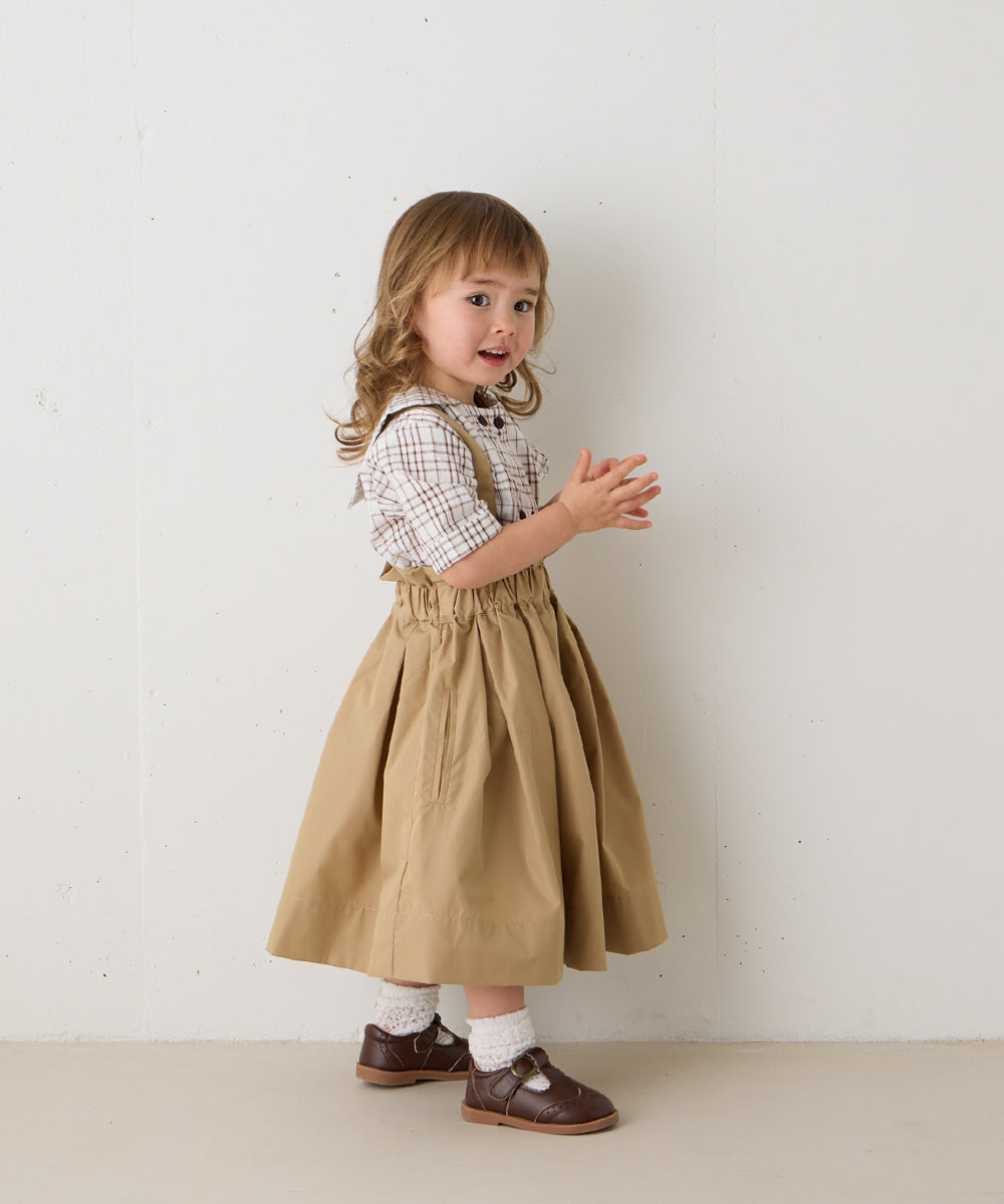 サス付きハイウエストギャザースカート