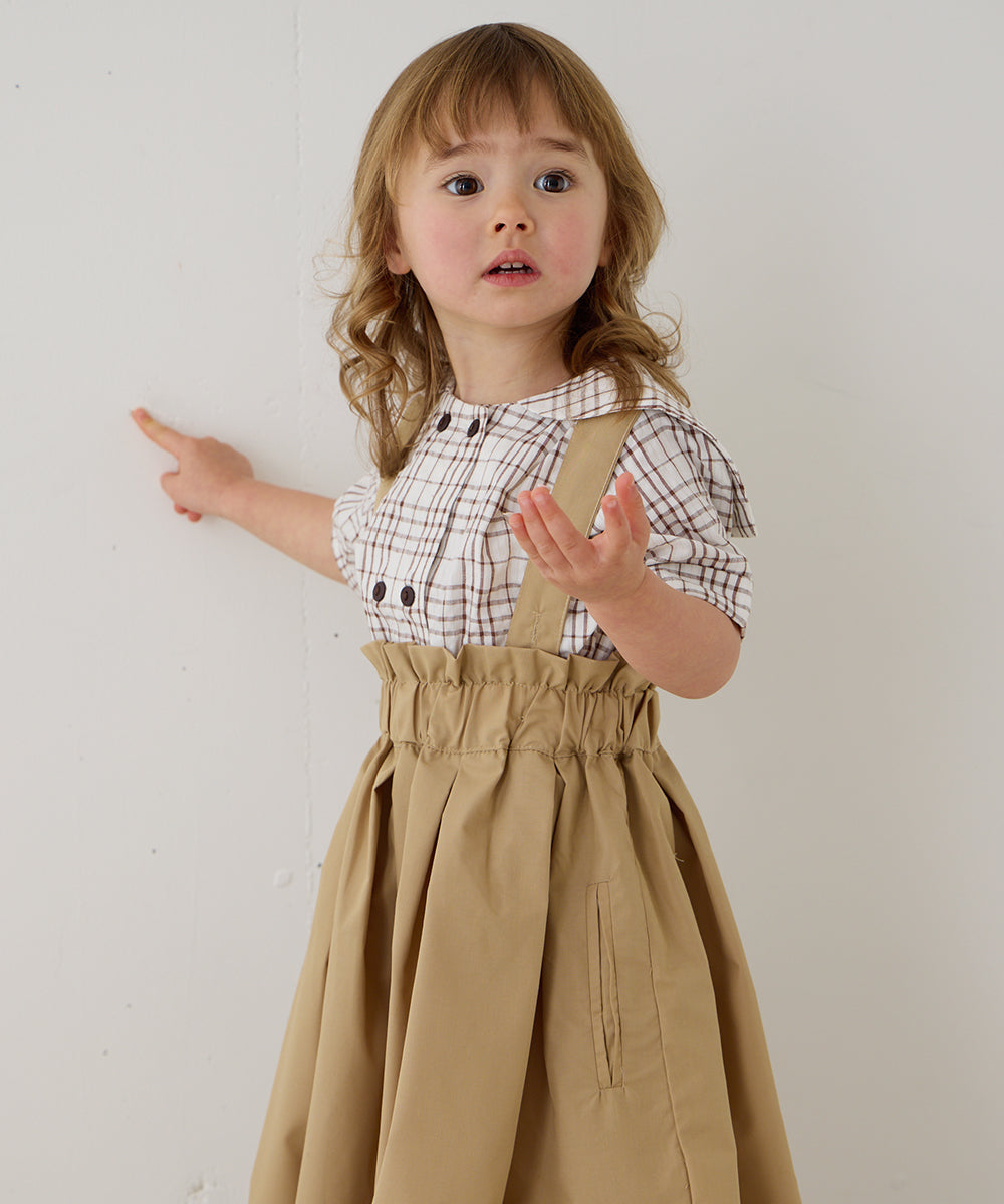 サス付きハイウエストギャザースカート