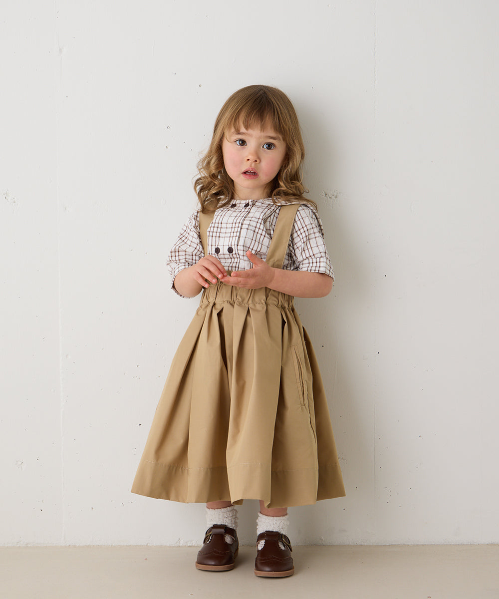 サス付きハイウエストギャザースカート