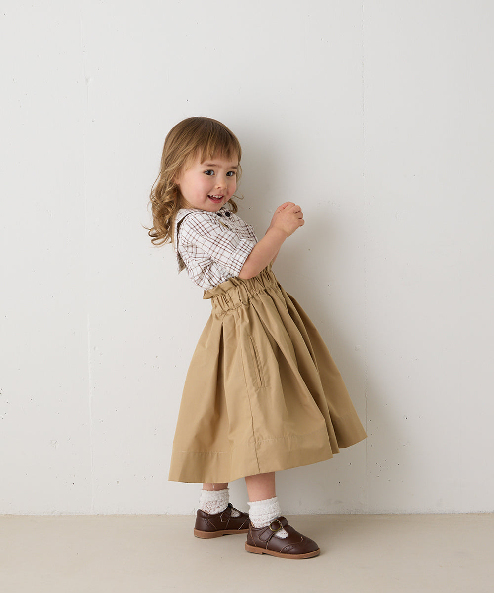 サス付きハイウエストギャザースカート