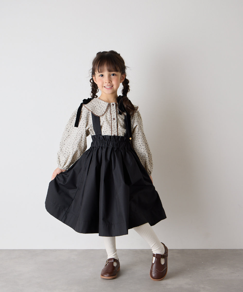 サス付きハイウエストギャザースカート