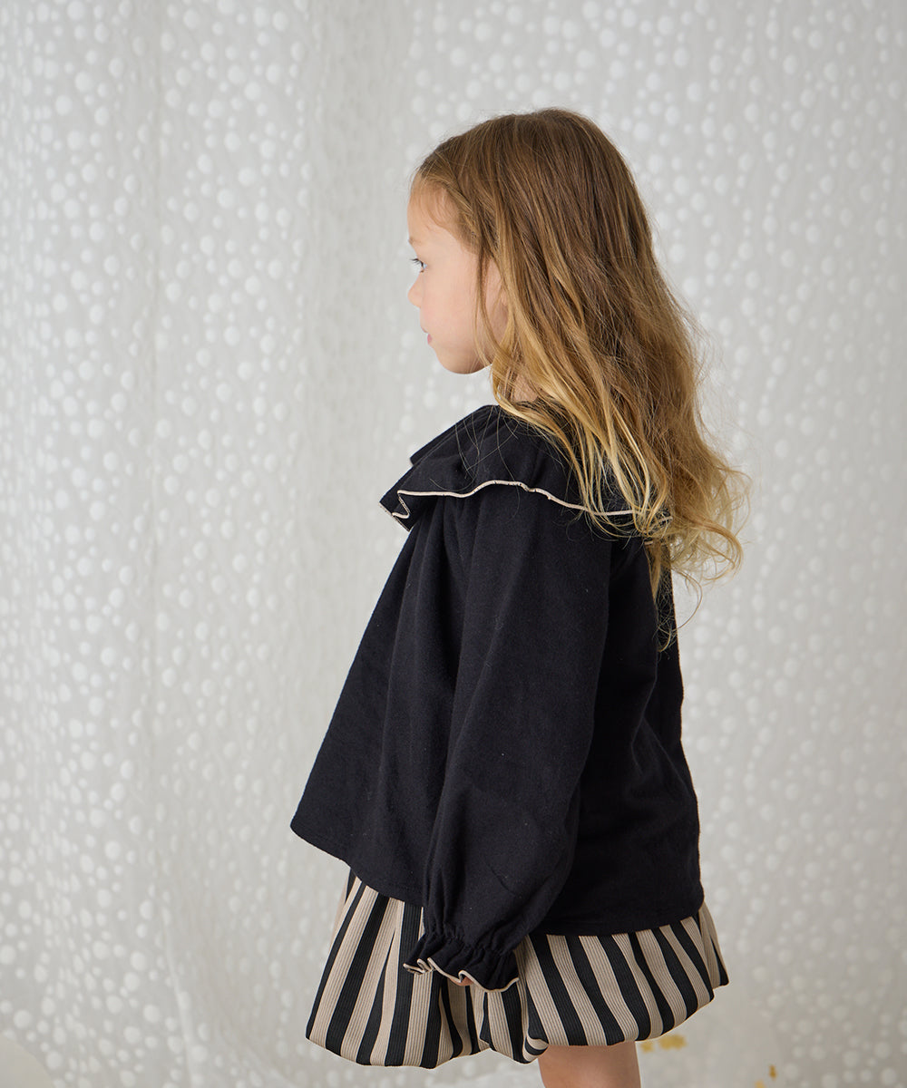配色メローフリルカラーブラウス