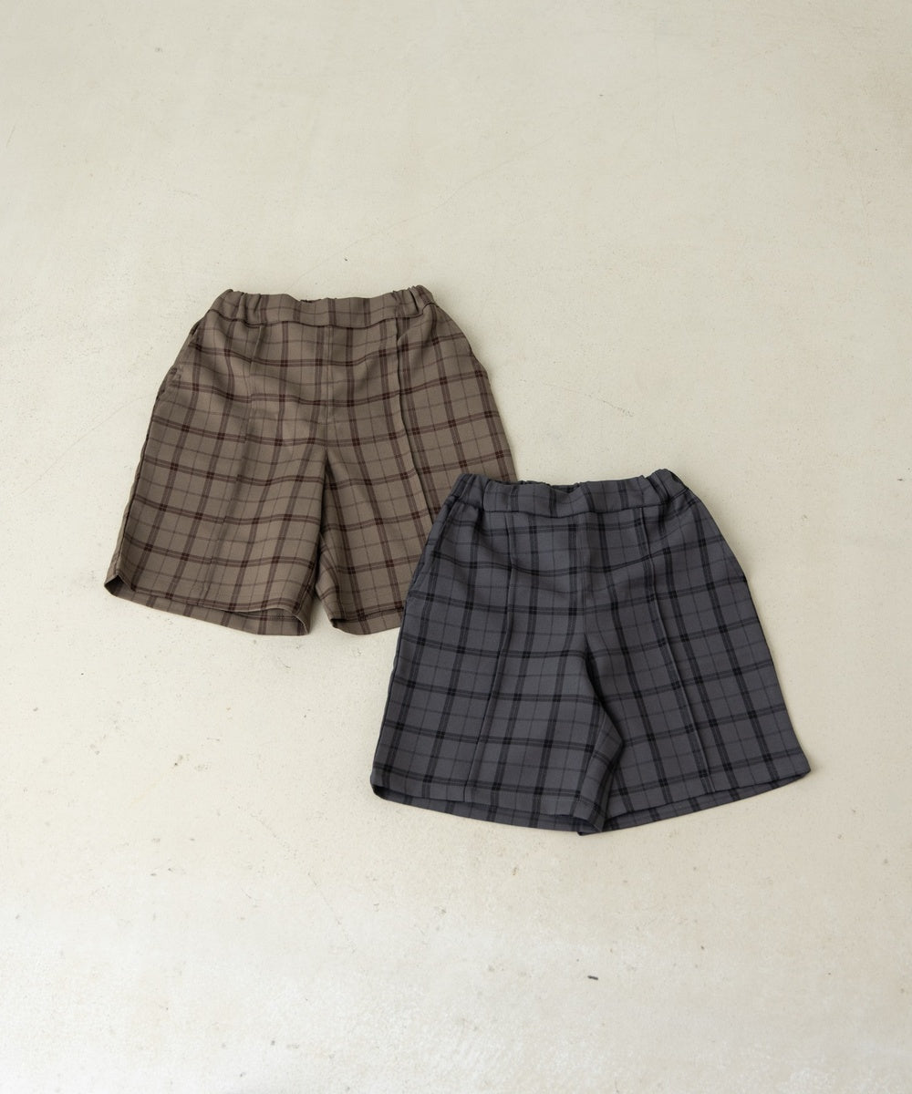 クラシックチェックセンターシームハーフパンツ(ウエストゴム調整)
