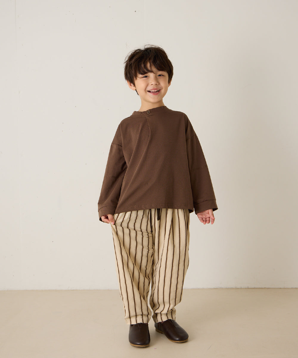 ネックボタンタックプルオーバー