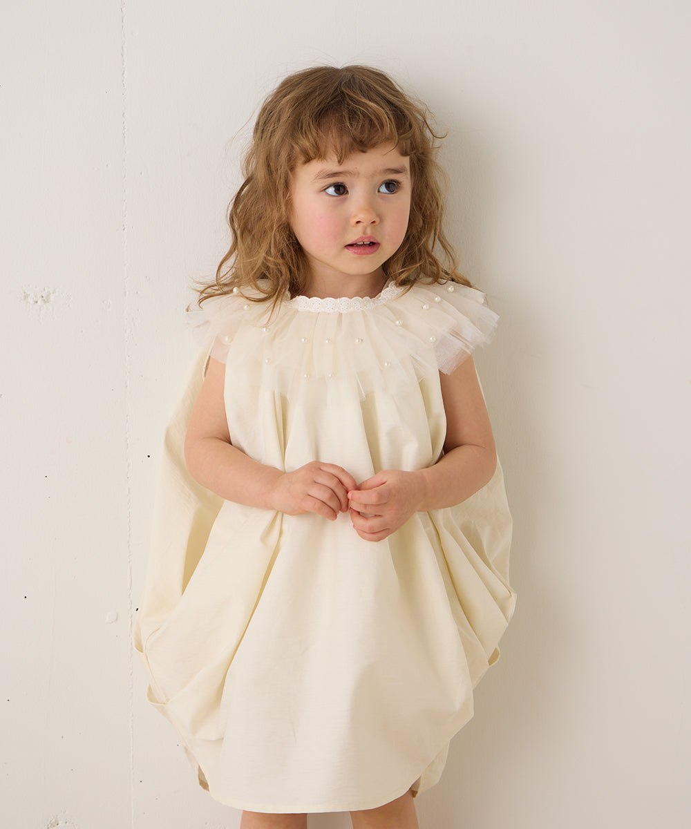 パールドットチュール付け襟