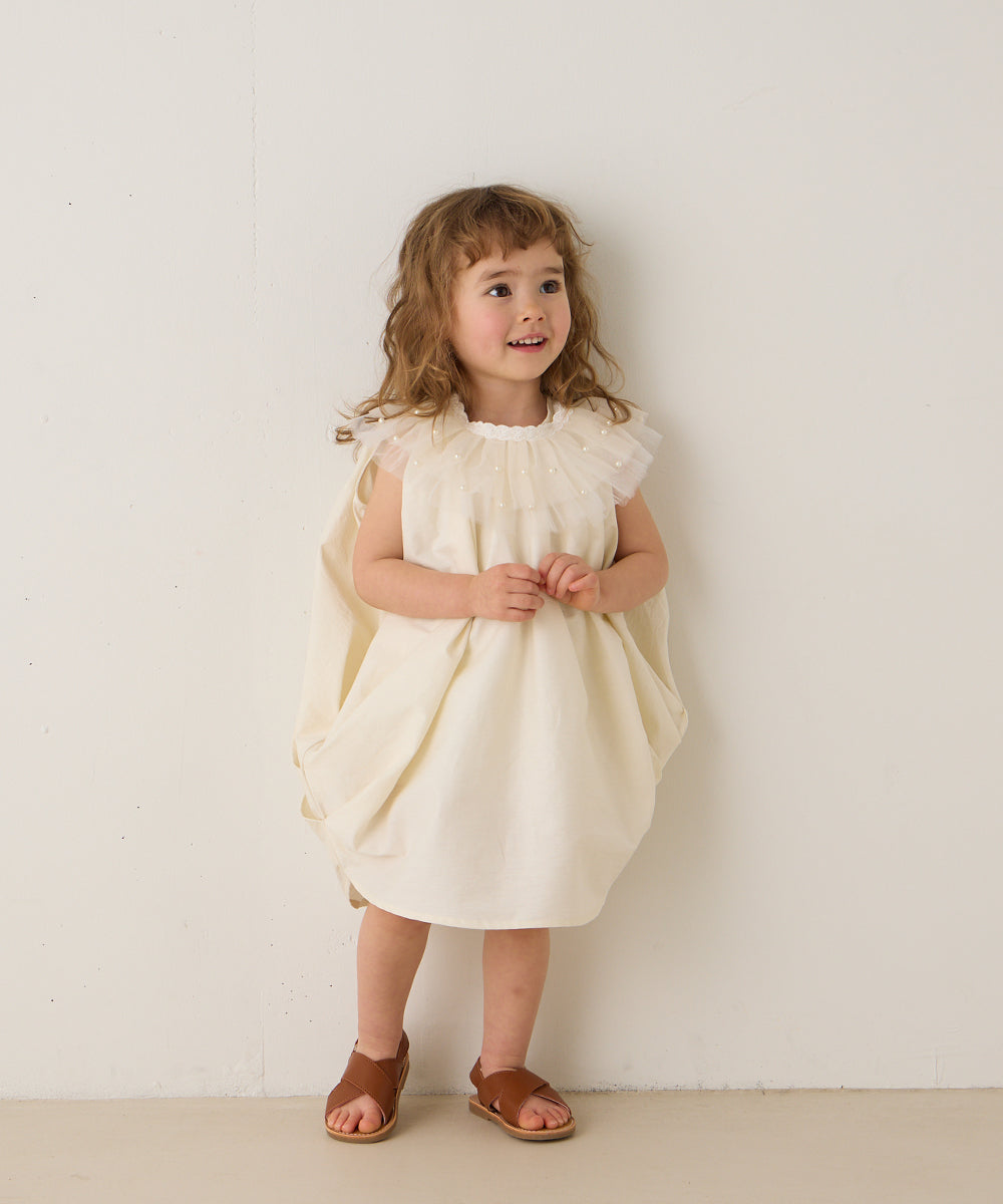 パールドットチュール付け襟