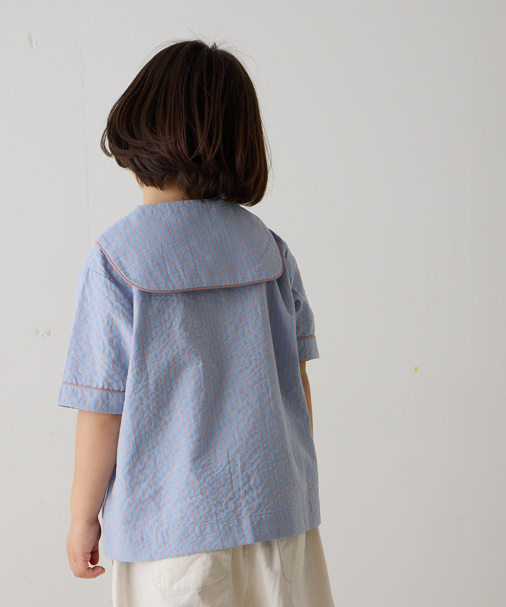 ストライプセーラーカラーブラウス