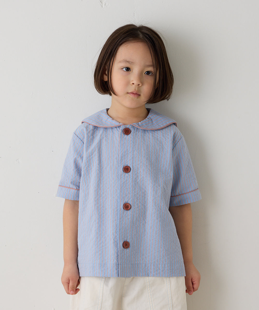 ストライプセーラーカラーブラウス