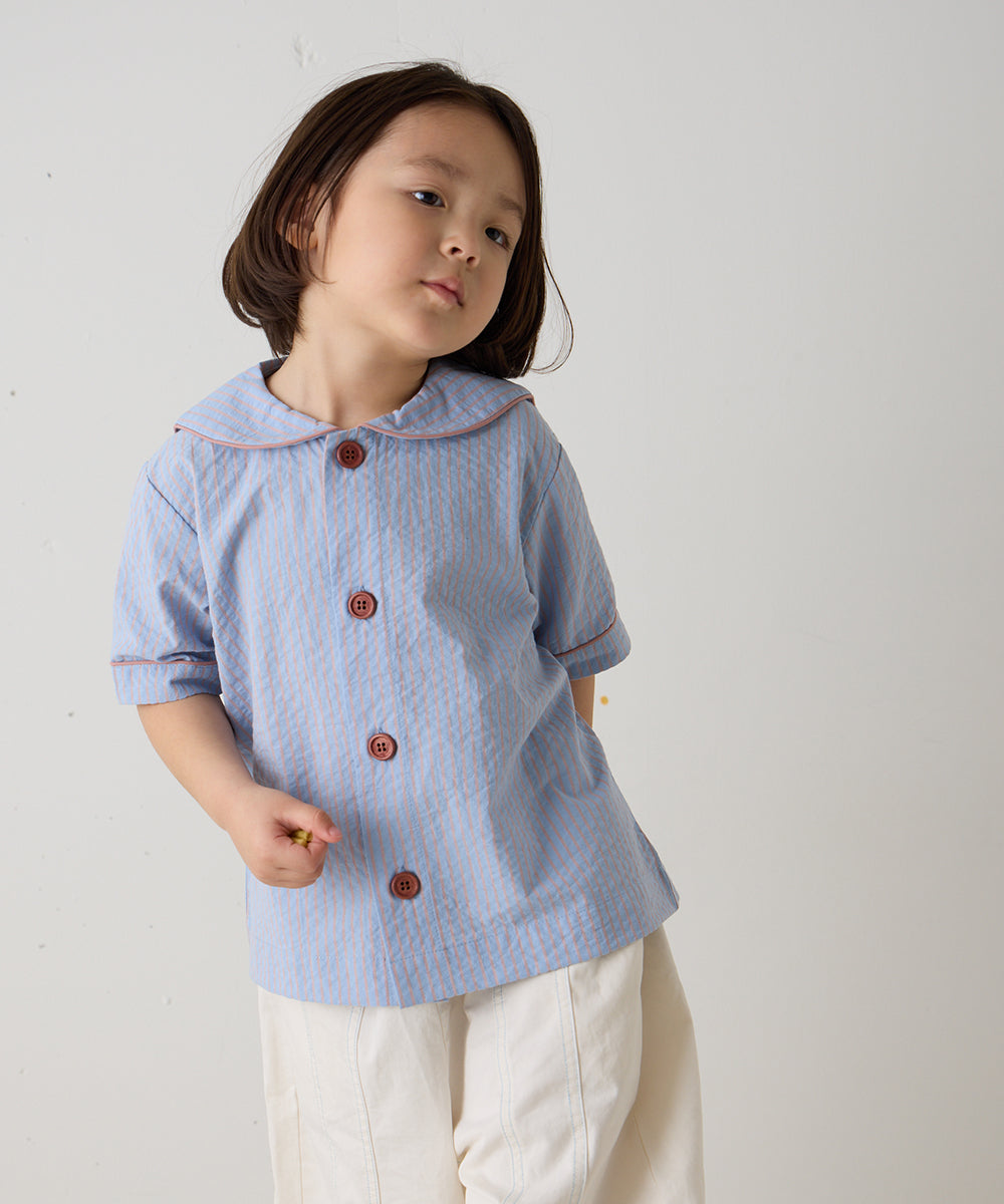 ストライプセーラーカラーブラウス