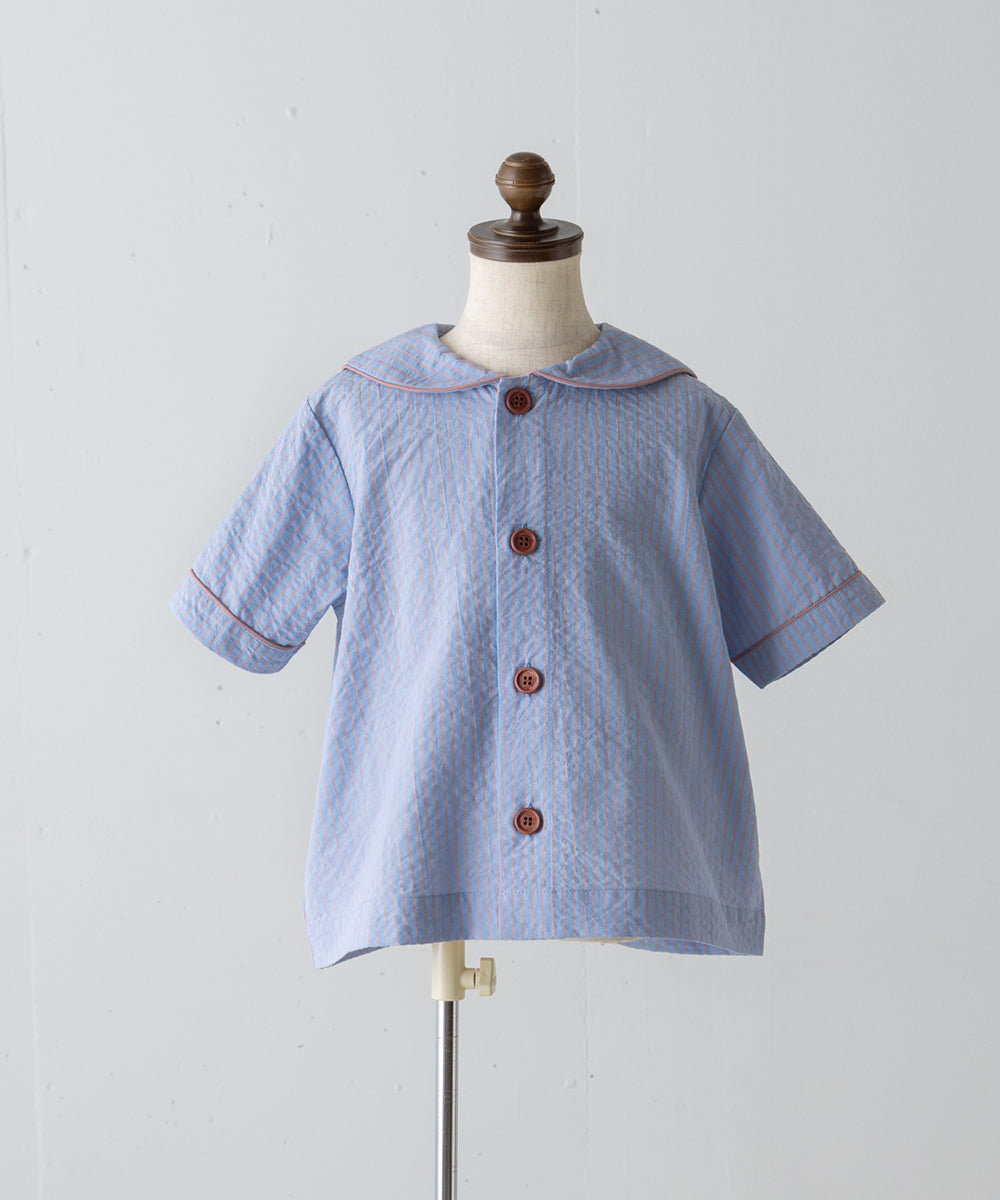 ストライプセーラーカラーブラウス