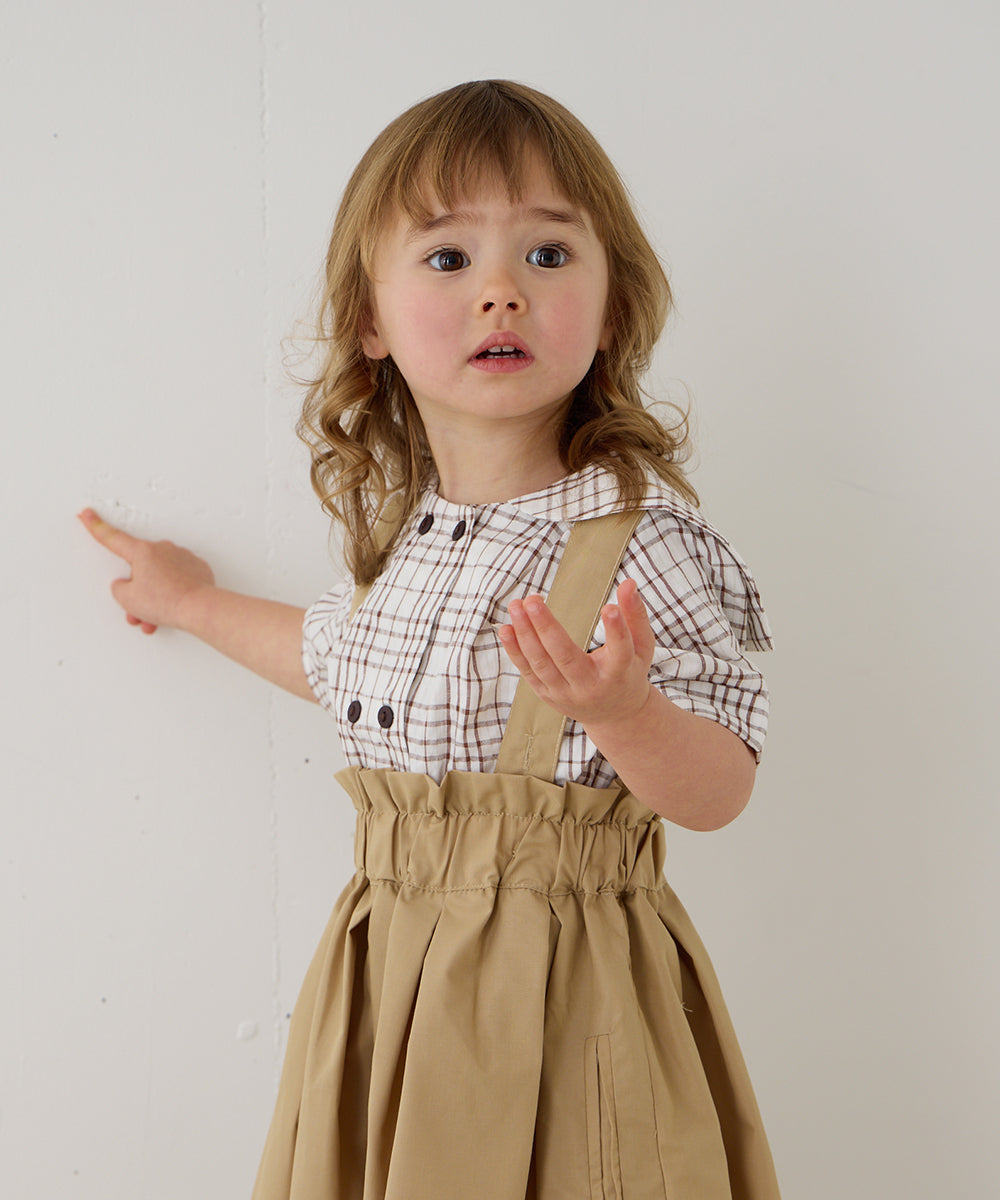 【リンク】ダブルボタンセーラーカラーチェックブラウス