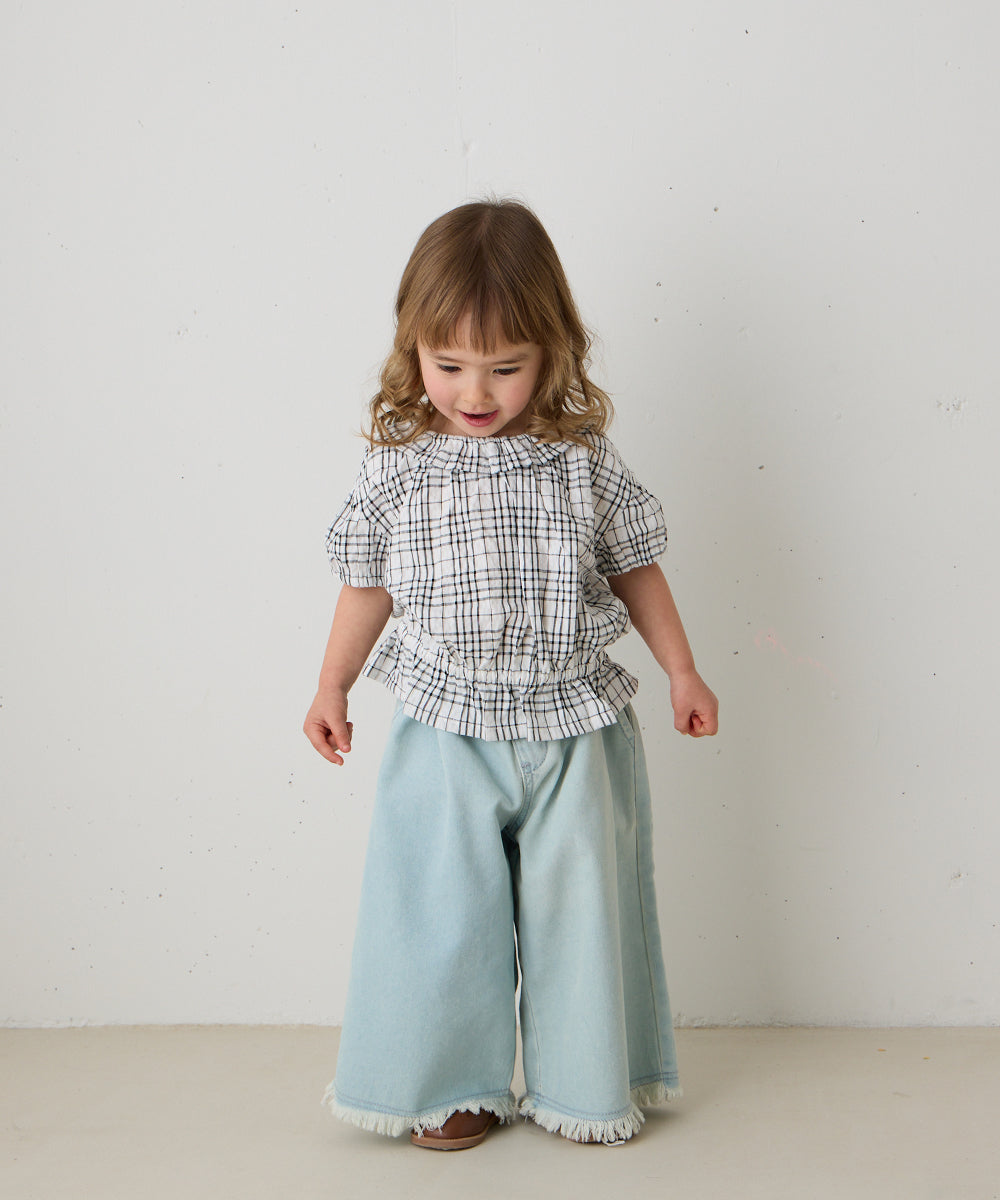 【リンク】フリルカラーチェックブラウス