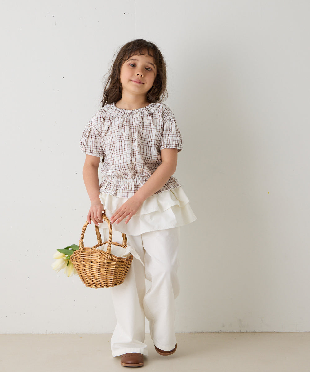 【リンク】フリルカラーチェックブラウス