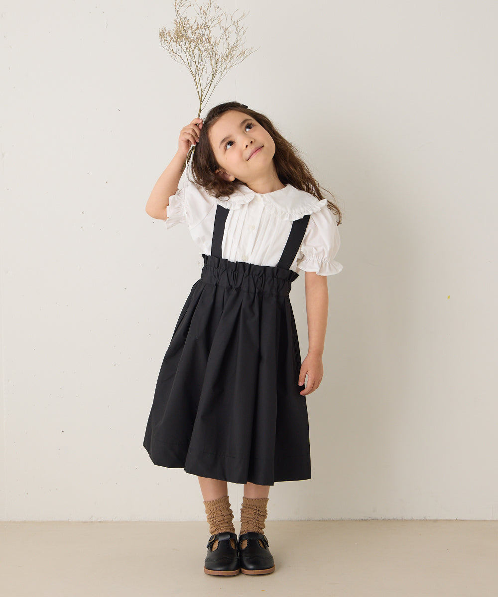 ピンタックフリルカラー半袖ブラウス