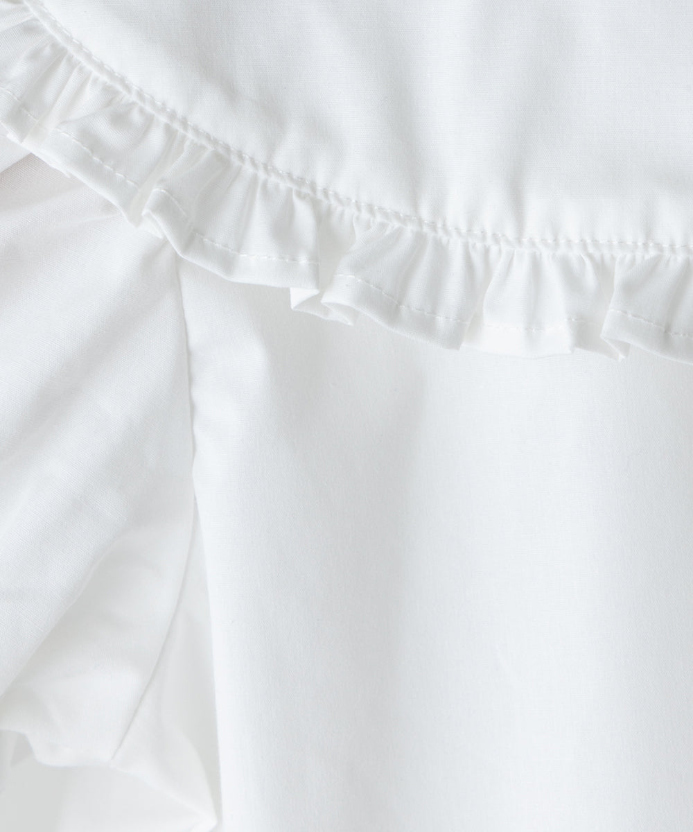 ピンタックフリルカラー半袖ブラウス