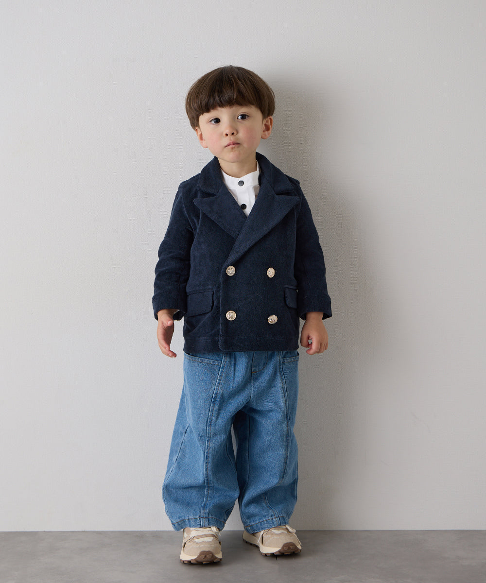 ダブルボタンパイルテーラードジャケット