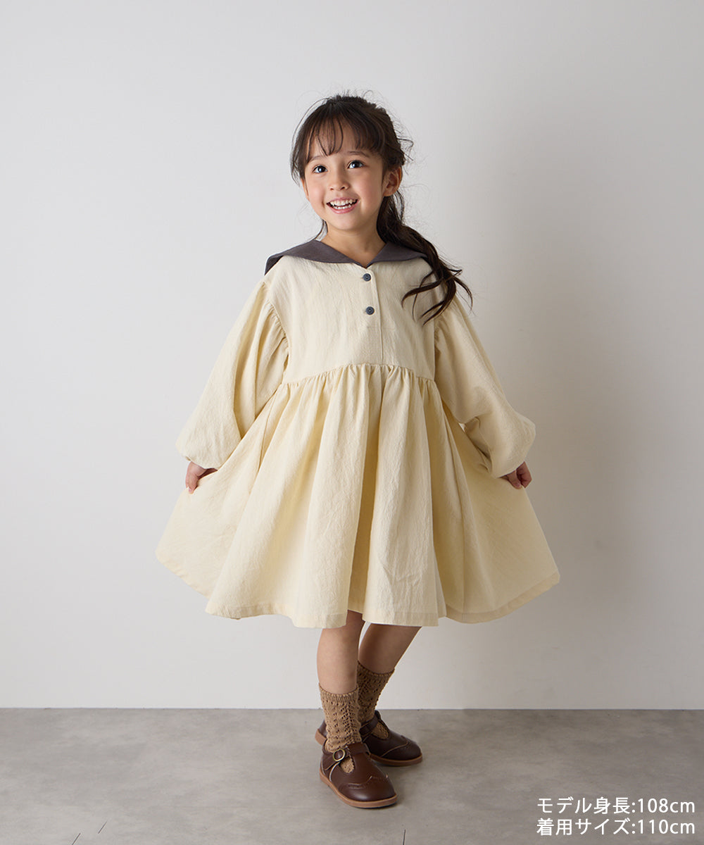 バイカラーセーラーカラーワンピース