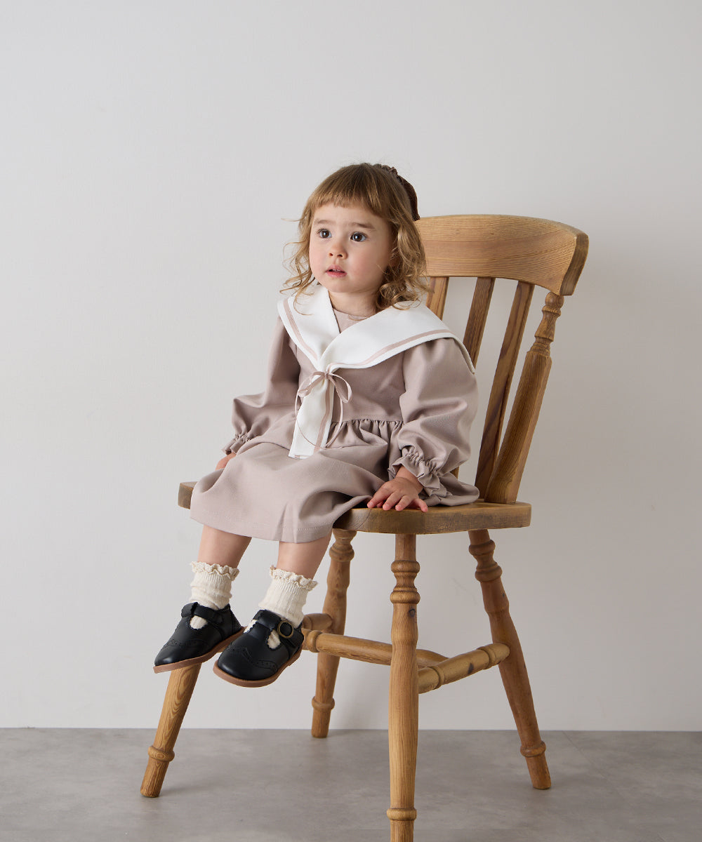 配色セーラーカラーリボンセレモニーワンピース