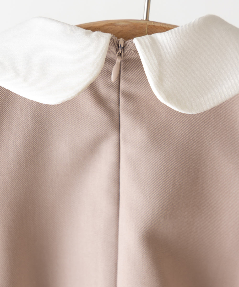 【リンクコーデ】ダブルカラーキャップスリーブワンピース