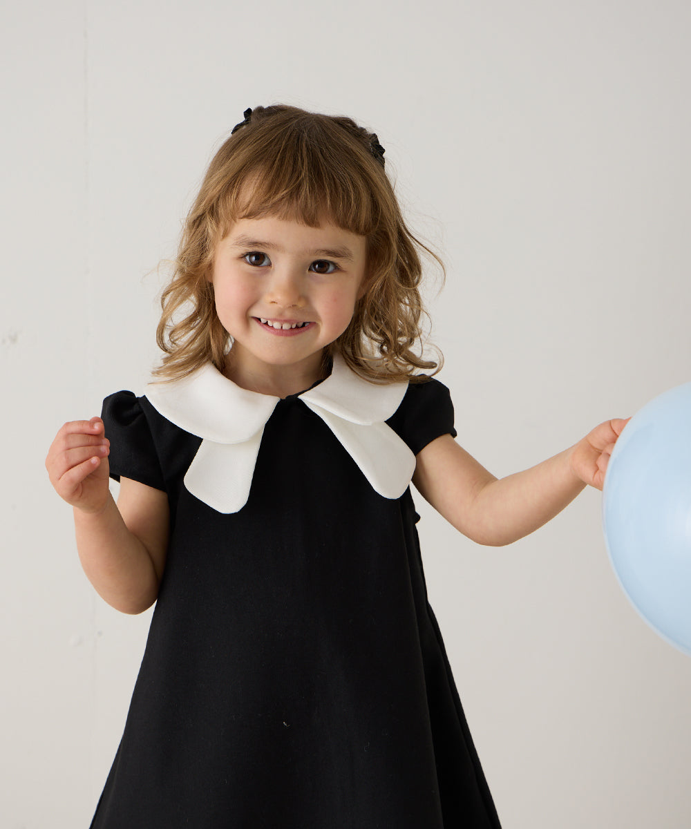 【リンクコーデ】ダブルカラーキャップスリーブワンピース