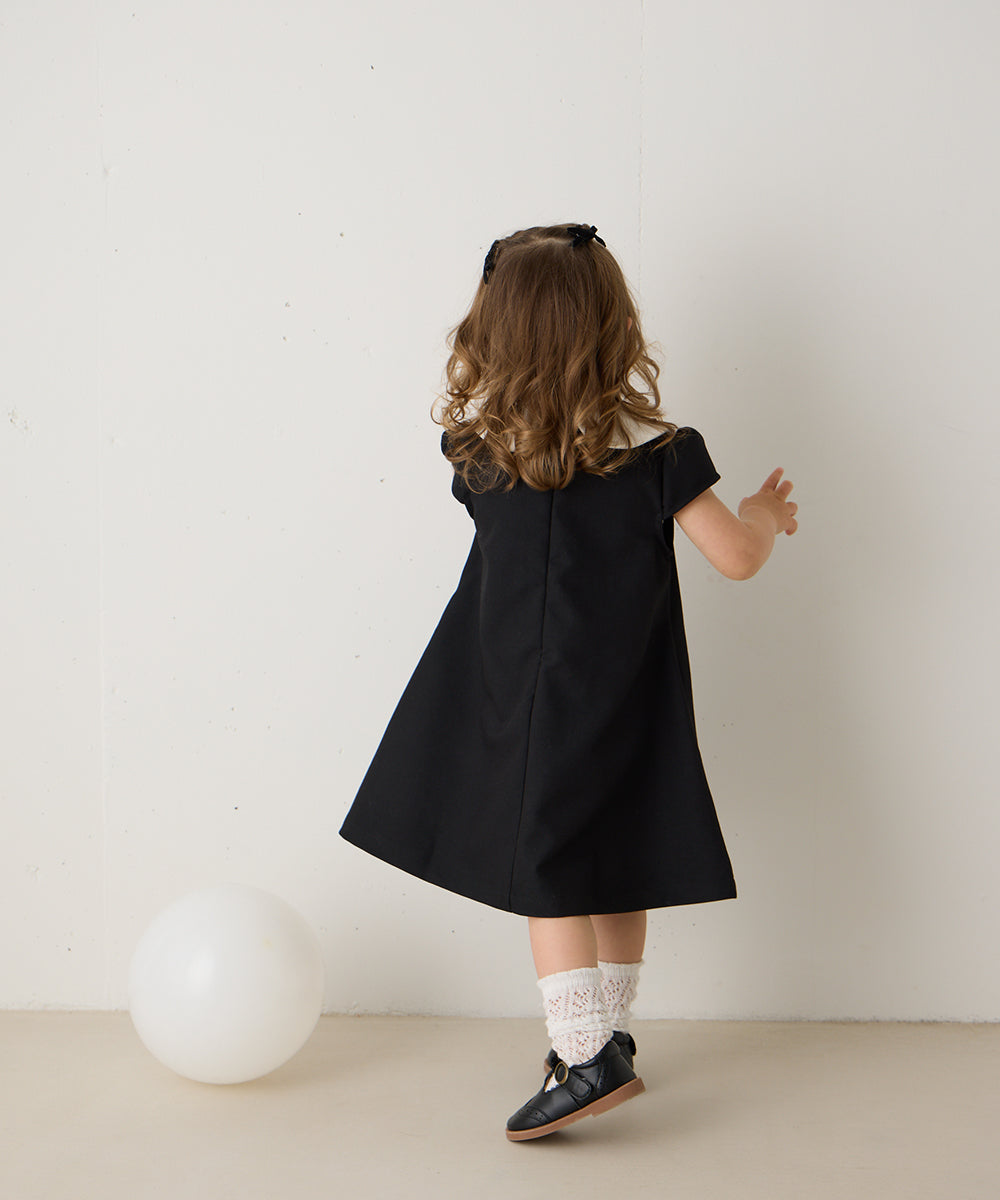 【リンクコーデ】ダブルカラーキャップスリーブワンピース