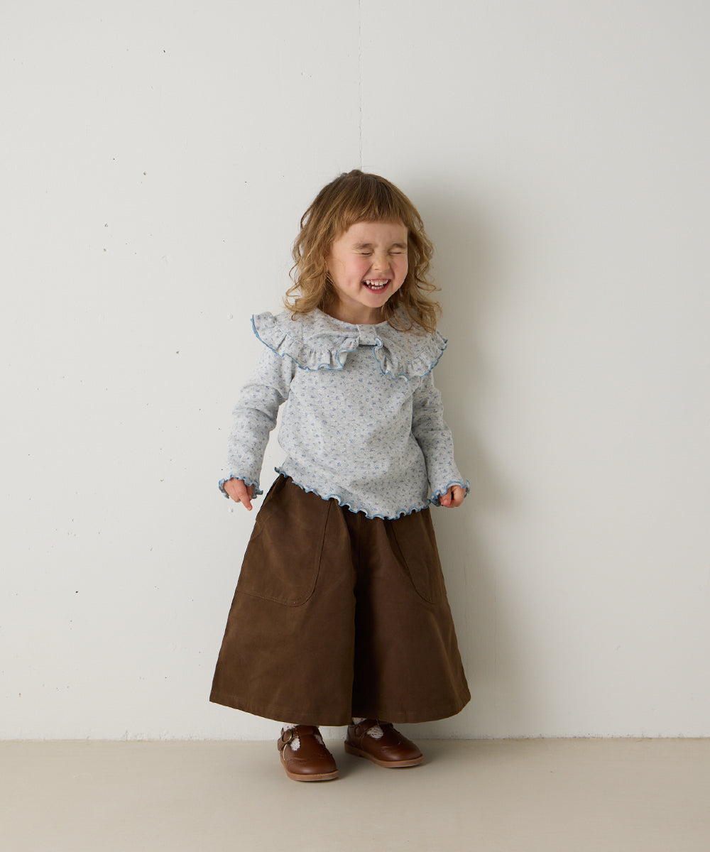 花柄ポインテルリボンモチーフプルオーバー