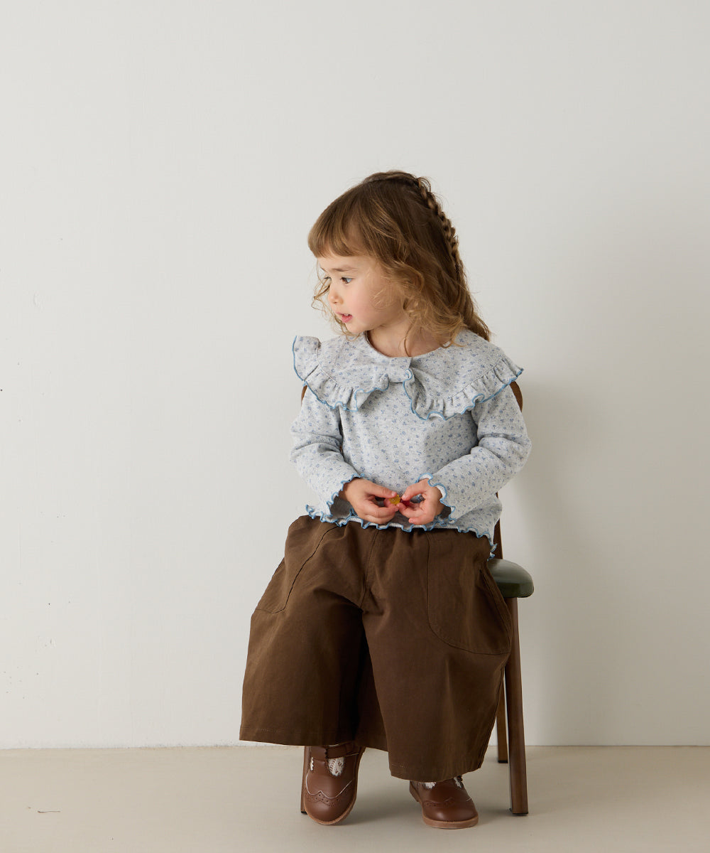 花柄ポインテルリボンモチーフプルオーバー