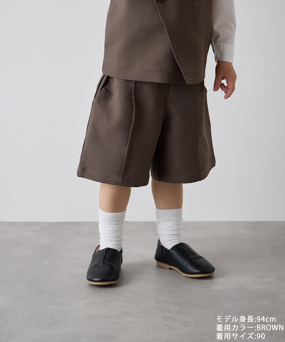 センターシームハーフパンツ(ウエストゴム調整)