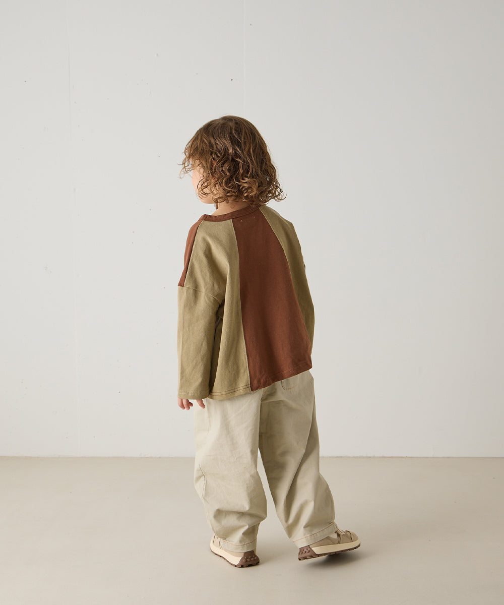 センターダブルシーム配色ステッチパンツ