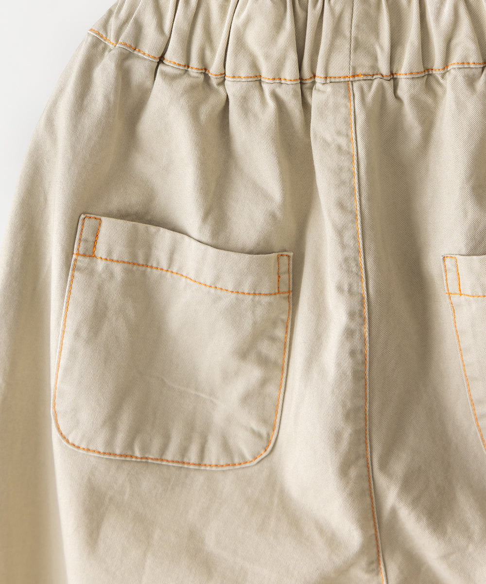 センターダブルシーム配色ステッチパンツ