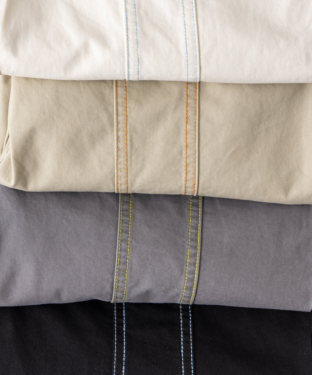 センターダブルシーム配色ステッチパンツ