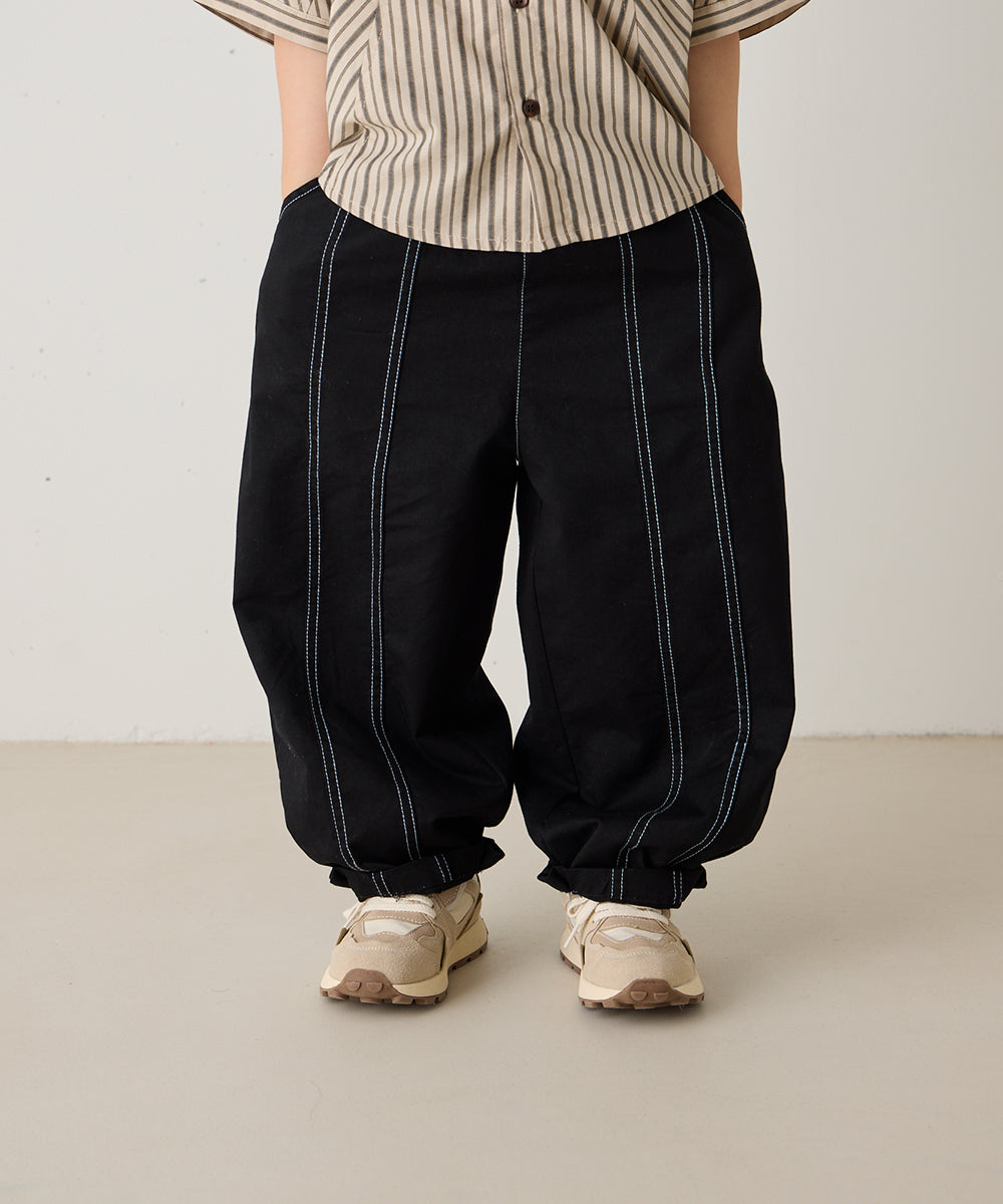 センターダブルシーム配色ステッチパンツ