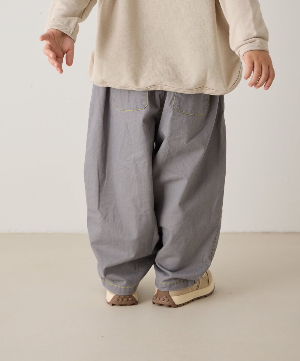 センターダブルシーム配色ステッチパンツ