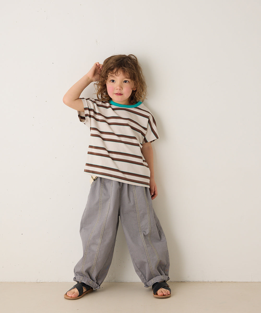 センターダブルシーム配色ステッチパンツ