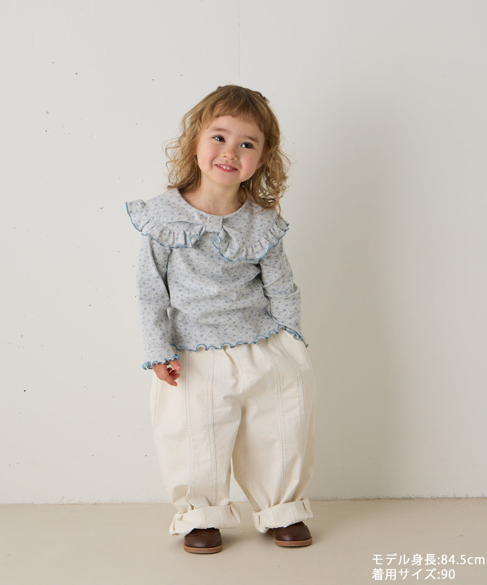 センターダブルシーム配色ステッチパンツ