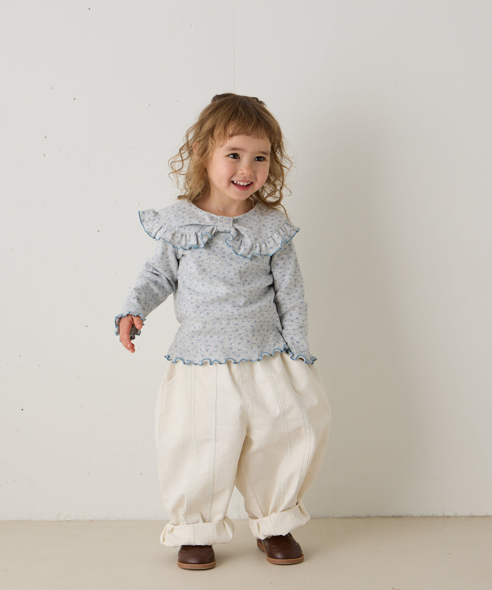 センターダブルシーム配色ステッチパンツ