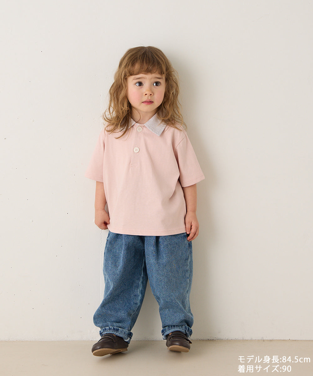 ストーンウォッシュテーパードデニムパンツ