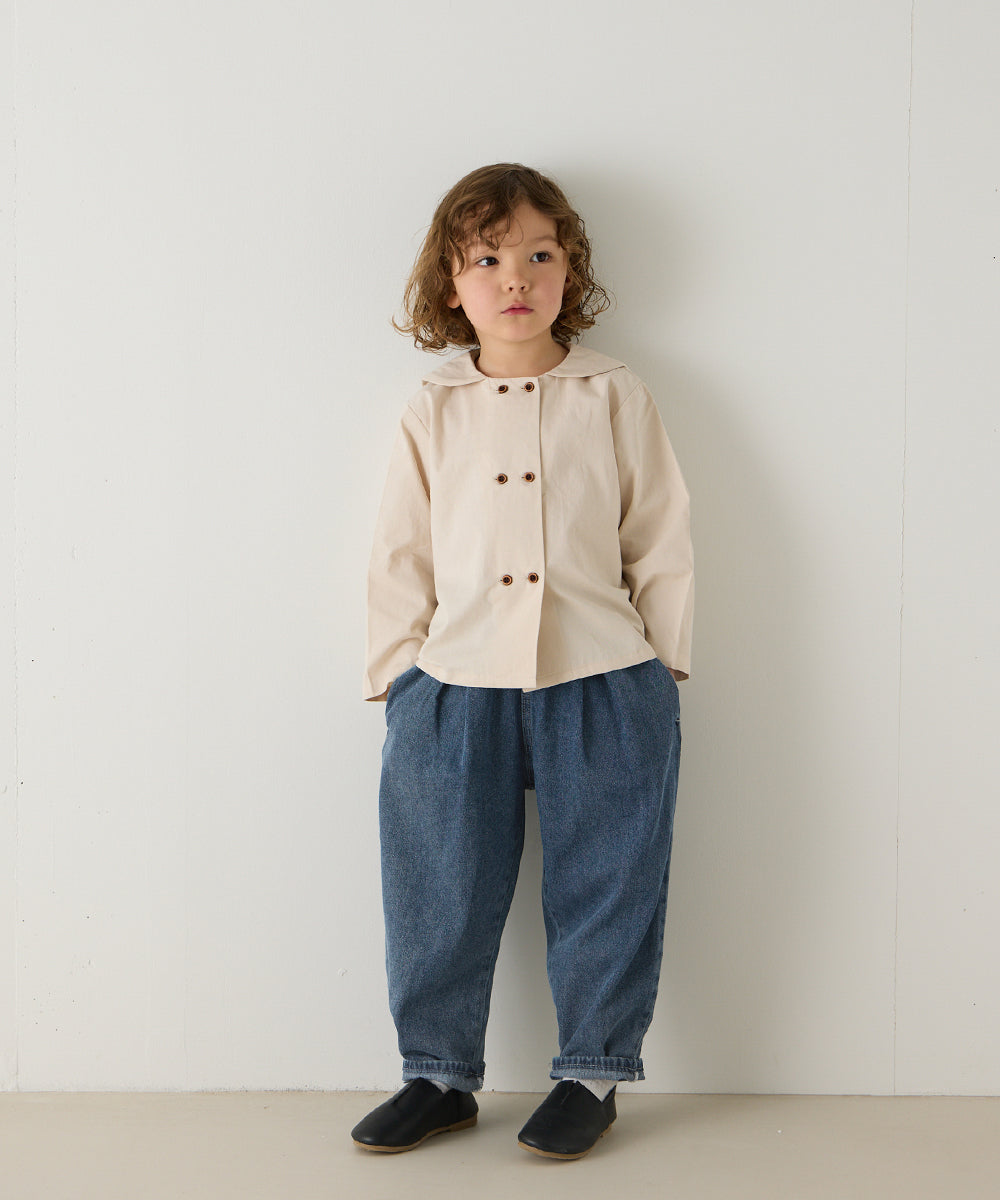 ストーンウォッシュテーパードデニムパンツ