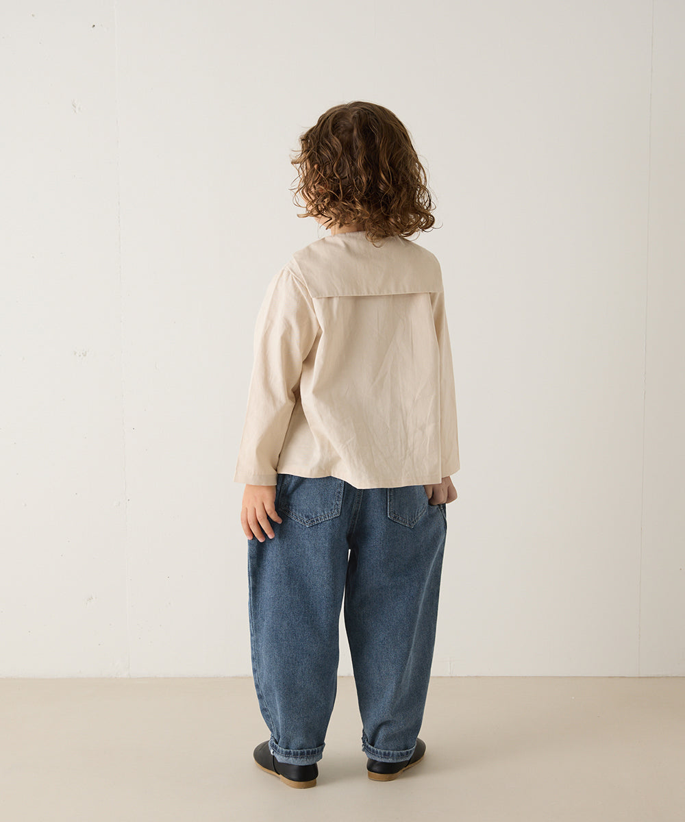 ストーンウォッシュテーパードデニムパンツ