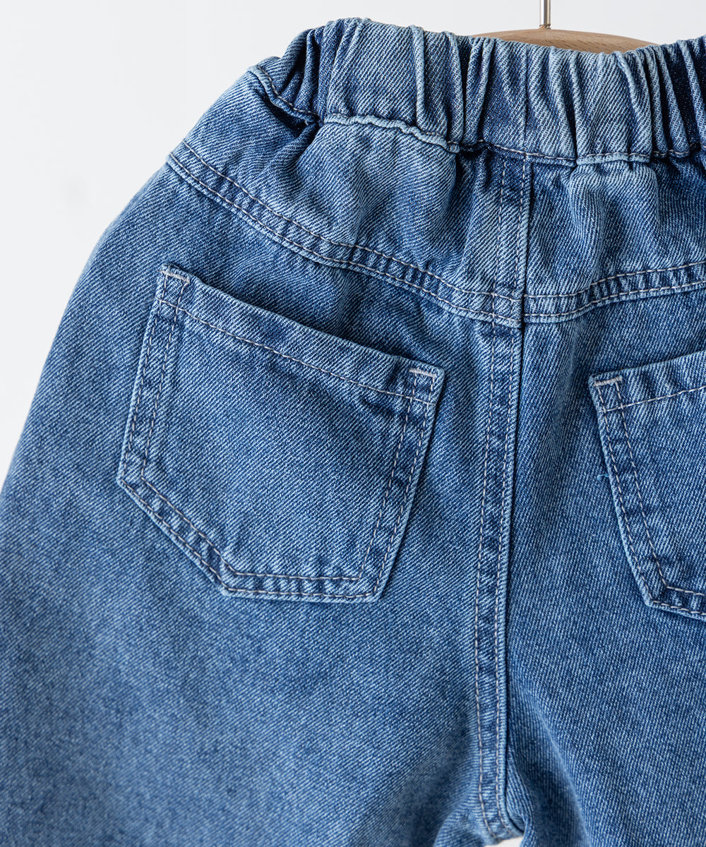 ストーンウォッシュテーパードデニムパンツ