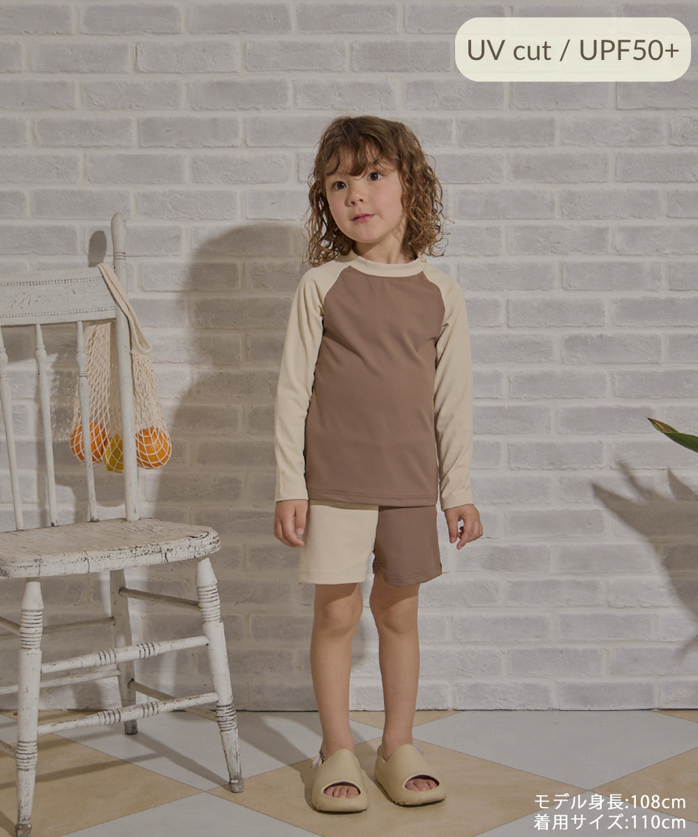 【リンク】UVカット配色ラッシュガードセットアップ(UPF50+)